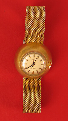 #ad VINTAGE TIMEX GOLD TONE ROUND WOMENS WATCH USED FOR PARTS OR REPAIR NOT WORKING