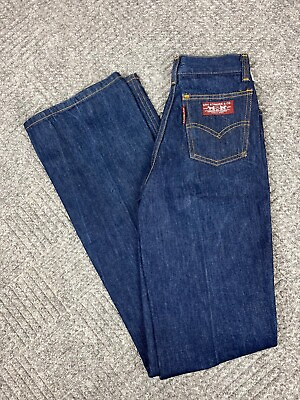 #ad #ad Vintage 70#x27;s Levis Big E Jeans Womens 22x34 Juniors Dark Wash Big Tab RARE NOS