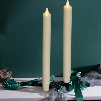 Luminara Flickering Wick Battery Operated Led Taper Candles Flameless Ivory 8quot;