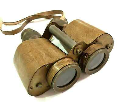 Antique heavy brass leather binocular