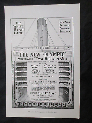 #ad 1913 Advertisement quot;The New Olympicquot; Sister Ship of quot;Titanicquot; MY LAST ONE