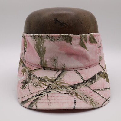 #ad Pink Camo Visor Hat Cap Strap Back One Size Logo