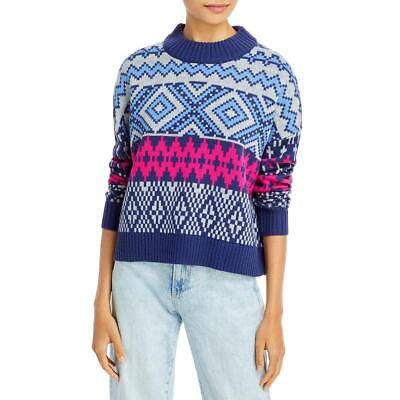 #ad #ad Aqua Womens Fairisle Knit Ribbed Trim Pullover Sweater BHFO 5527