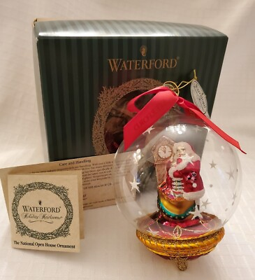 Waterford Holiday Heirloom Almost Midnight Santa Globe Ornament LE #4753 NOS
