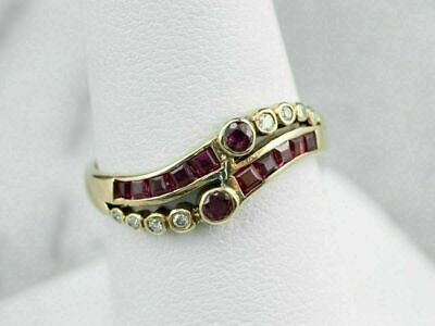 2CT Round Cut Ruby Lab Created Diamond Wedding For Gift 14K Yellow Gold Over