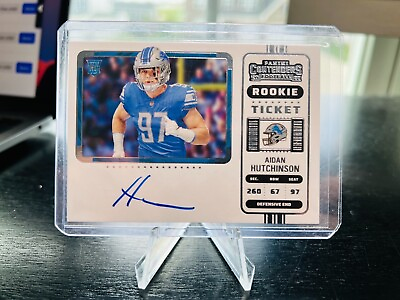 #ad 2022 Contenders Aidan Hutchinson Variation Rookie Ticket ON CARD Auto #102 Lions
