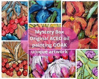 #ad 100 Pcs ACEO Original Oil Painting Set ACEO Art Large ACEO Lot Surprise Art ACEO