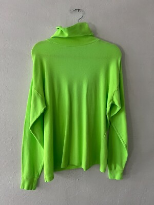 #ad #ad Vintage 70s MEISTER Lime Green Cotton Turtleneck Sz L USA MADE 100% Cotton