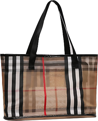 Large Clear Tote BagsTransparent Shoulder Handbag for WomenBeach Stadium Bag