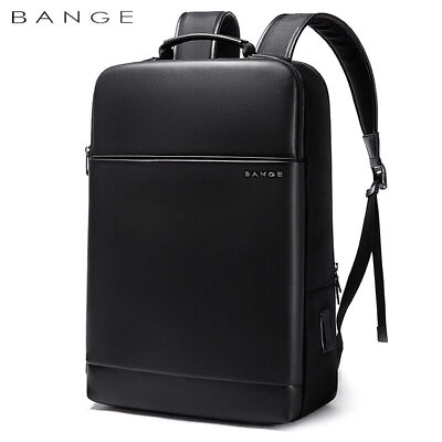 #ad BANGE New Arrival PU Men Laptop Business Waterproof Backpack school Travel bag