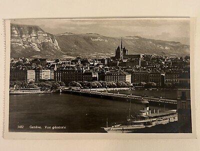 #ad Geneva Switzerland General View 1930s Europe Postcard Unposted Art Card