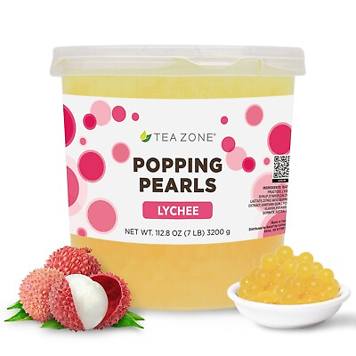 #ad Tea Zone Lychee Popping Pearls Bursting Popping Boba B2050 7 lbs for Boba Tea