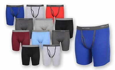 #ad Fruit of the Loom Men#x27;s Boxer Briefs 12 PACK Underwear Cotton Fly COLORS VARY