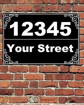 #ad Custom Personalized Home Address Sign Aluminum 8quot; x 12quot; House Plaque Entryway