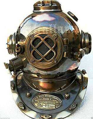 #ad #ad Full Size Antique U.S Navy Brass Divers Diving Helmet Mark V Deep sea Scuba Gift