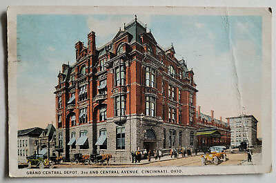 Cincinnati Grand Central Depot Ohio Postcard Posted 1924 WB