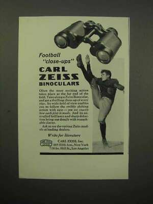 #ad 1932 Carl Zeiss Binocular Ad Football Close Up
