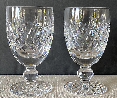Vintage WATERFORD Crystal BOYNE Claret Wine Glasses Barware Retired Set Of 2 🍷