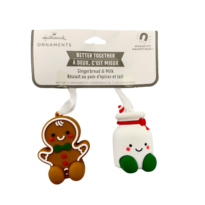 #ad Hallmark Better Together Gingerbread and Milk Christmas Ornaments Magnetic Set