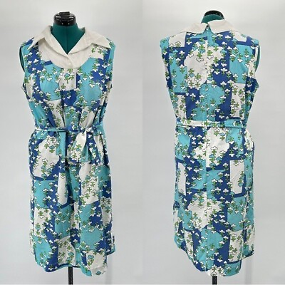 #ad Vintage 60s Marigold Floral Dress Size Large XL