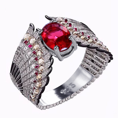 #ad Gorgeous 925 Silver Filled CZ Oval Cut CZ Jewelry Women Wedding Ring Sz 6 10