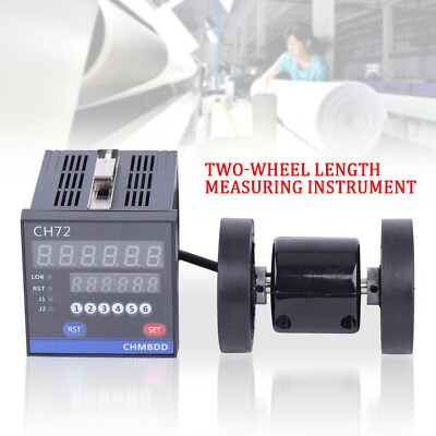 #ad Lenght Meter Counter Rotary Double Wheel Digital Roll Electronic Length Measure
