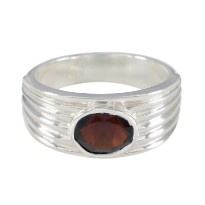 Garnet 925 Solid Silver Ring Genuine Jewelry For Mother#x27;s Day Gift US