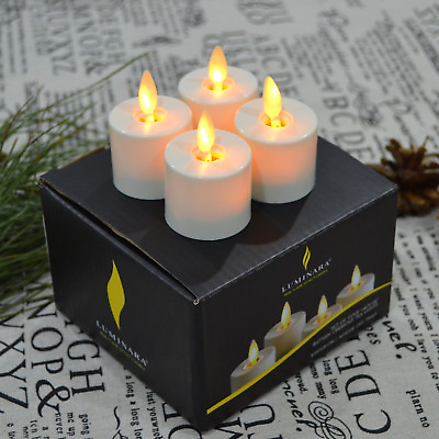 Luminara Flameless Tea Lights LED Votive Candles Timer Battery Included Ivory 4