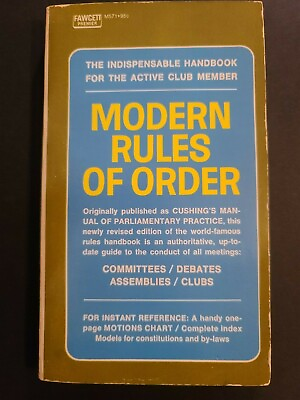 Modern Rules of Order: by Luther S. Cushing 1964 Paperback
