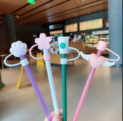#ad Starbucks Straw Cup Plug Pink Sakura Non disposable Dust Cap Mug Topper hot sell