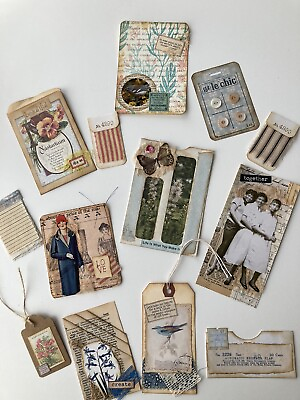#ad 50 Handcrafted Pieces of Vintage Ephemera for junk journals