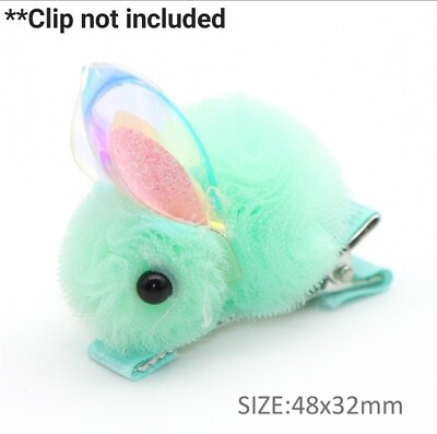 5 pc. Bunny Fluff Easter WHOLESALE Easter bow embellishments 1213476 Green