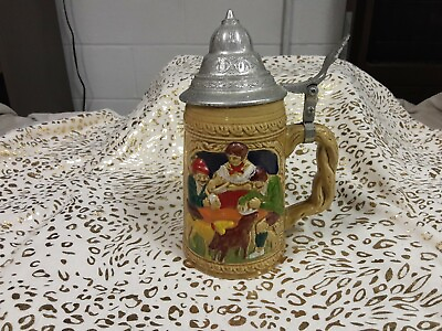 #ad Decorative German Theme Beer Stein Preowned Very Good Condition