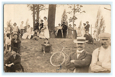 #ad #ad Early Event Bicycle Men Smoking Children RPPC Early View