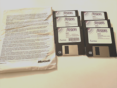 Microsoft Windows Version 3.1 Install 3.5 Floppy Disk Set 6 1992