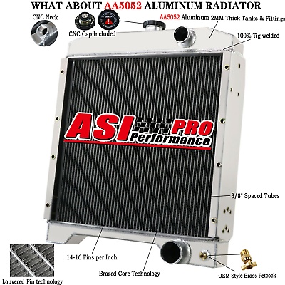 #ad For Case 580amp;580k Series I II III Super K Backhoe ASI 3 Rows Aluminum Radiator