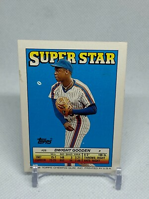 #ad 1988 Topps Super Star Sticker Back Cards Dwight Gooden