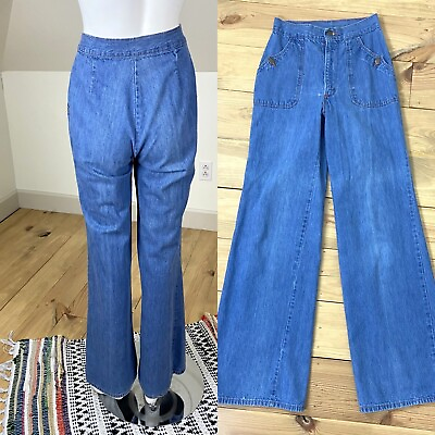 #ad #ad Vintage 70s Miss His H.I.S. for HERS Jeans 24x31 Flared Bell Wide Straight Leg