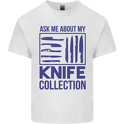 Ask About My Knife Collection Funny Chef Mens Cotton T Shirt Tee Top