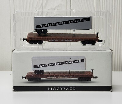 #ad N Gauge Southern Pacific Piggyback Train Car Reader Digest Promo 497866 in Box