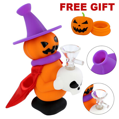 Silicone Hookah Smoking Bong Water Pipe BubblerJar Gift *Halloween Pumpkin