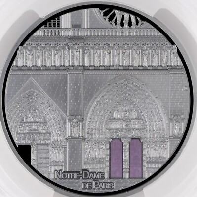 #ad Notre Dame de Paris 2021 Tiffany Art Metropolis 5oz Black Silver PCGS PR70 MHE