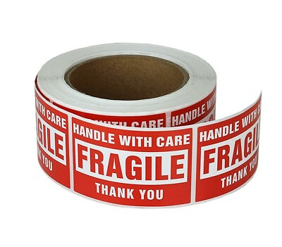 #ad 50 Fragile Handle With Care 2x3quot; Stickers Packaging Box Safety Mailing Labels
