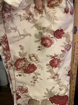#ad Vintage Waverly Floral Tab Top Curtain Panels 85quot;x 18quot; 2 In Set