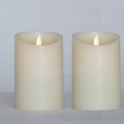 Luminara Flameless Moving Wick Scented Candles Ivory Remote 5inch Set of 1 2 3