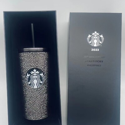 Presale Starbucks 2023New PHILIPPINES SS Black Rhinestone Cold Cup Gift Box 16oz