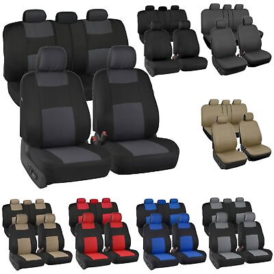 Auto Seat Covers for Car Truck SUV Van Universal Protectors Polyester 12 Color