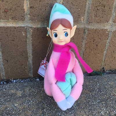 Mr. Christmas pink knee hugger pixie elf doll 12quot;