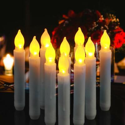 6 24x LED Flameless Taper Flickering Battery Operated Candles Light Party Decor