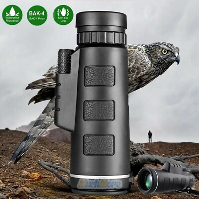 40X60 Zoom High Power HD Vision Monocular Telescope Optical for Camping Hunting